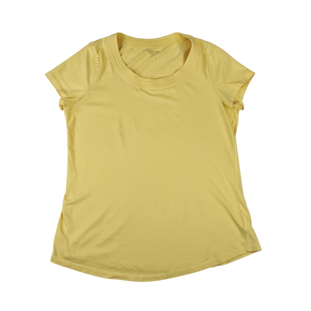 Coldwater Creek Butternut Yellow Supima Cotton Short‎ Sleeve Tee Size M
